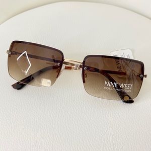 NWT Nine West Rimless Rectangle Sunglasses